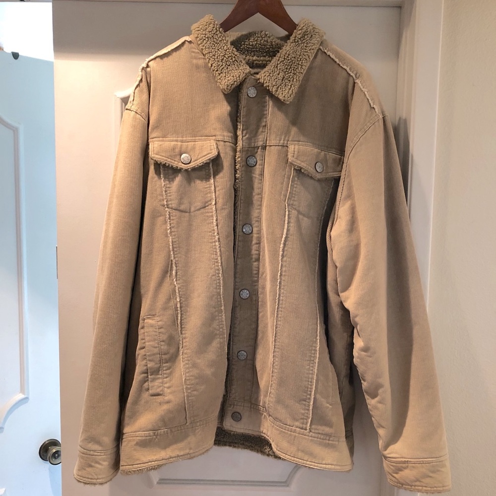 Men Sherpa and corduroy jacket- XXL